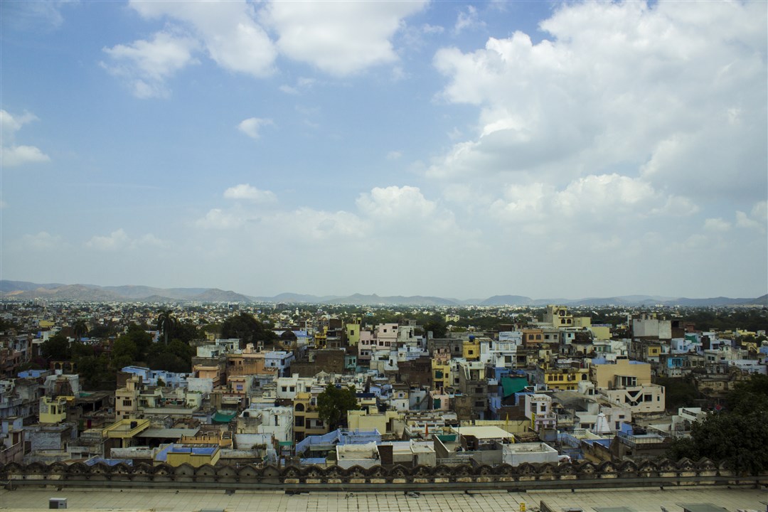 Looking at the Udaipur city from the City Palace. 