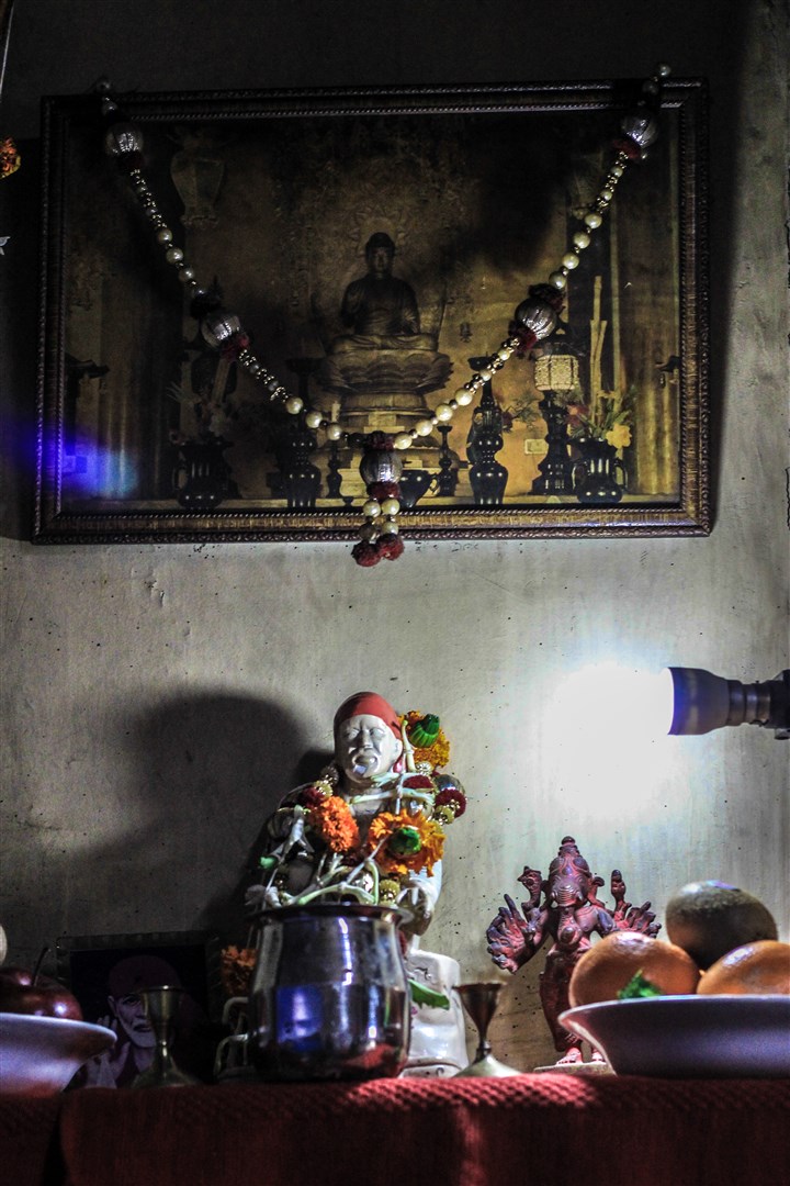 A small temple for Sai Baba and Lord Ganesha.